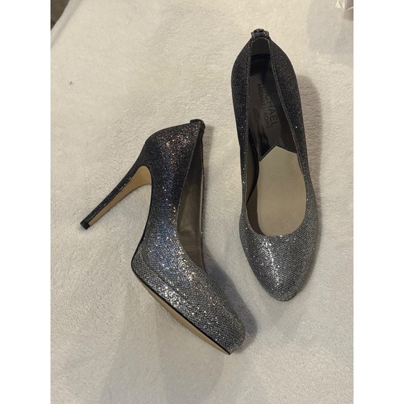 Michael Kors Silver Ombre Glitter Platform Pumps Heels Size 7.5M - Picture 3 of 6